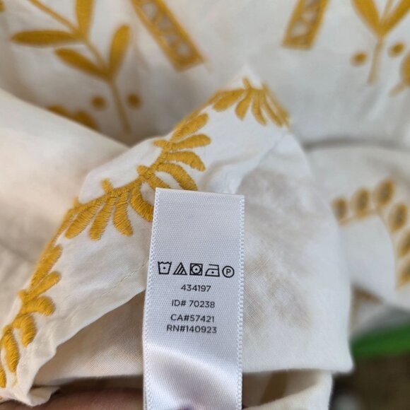 Loft Embroidered Peasant Shift Dress Small Guilded Garden Cotton - Picture 9 of 12